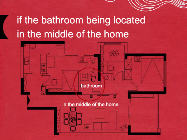 How to solve the problem of the bathroom being located in the middle of the home?